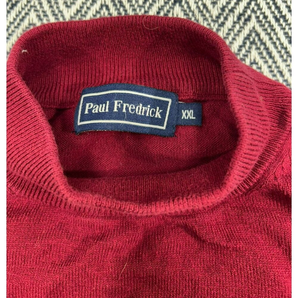 Paul Fredrick Men's XXL Red Mock Neck Sweater Long Sleeve Knit Pullover Casual/B - Picture 3 of 9